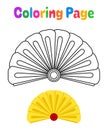 Coloring page with Folding Fan for kids