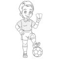 Coloring page with football referee Royalty Free Stock Photo