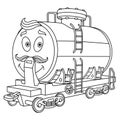 Coloring page with fuel rail tank wagon