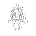 Coloring page funny blackberry. Coloring book for kids. Educational activity for preschool years kids and toddlers with