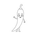 Coloring page funny chilli. Coloring book for kids. Educational activity for preschool years kids and toddlers with cute