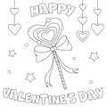 Coloring page `Happy Valentine`s Day`.