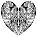 Coloring page in heart form for Valentines day or wedding activity