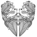 Coloring page in heart form for Valentines day or wedding activity