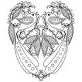 Coloring page in heart form for Valentines day or wedding activity