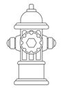 Coloring page of hydrant firefighter extinguish vector flat design isolated on white background