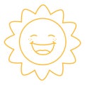 Coloring Page Illustration of Cartoon Sun