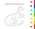 Coloring page of Jurassic reptile. Royalty Free Stock Photo