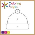 Coloring page for kids, color the parts of the object according to numbers, color by numbers