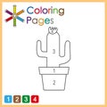 coloring page for kids, color the parts of the object according to numbers, color by numbers Royalty Free Stock Photo