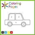 coloring page for kids, color the parts of the object according to numbers, color by numbers