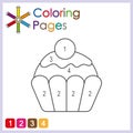 coloring page for kids, color the parts of the object according to numbers, color by numbers