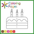 coloring page for kids, color the parts of the object according to numbers, color by numbers