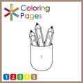 coloring page for kids, color the parts of the object according to numbers, color by numbers