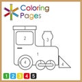 coloring page for kids, color the parts of the object according to numbers, color by numbers