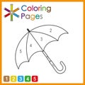 coloring page for kids, color the parts of the object according to numbers, color by numbers