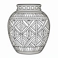 Intricate Glazed Pottery Vase Coloring Page With West African Pattern