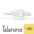 Coloring page for kids with Talarurus Royalty Free Stock Photo