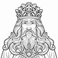 Coloring Page: King Of Europe With Ancient Crown