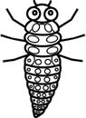 Coloring page. Larva of ladybird