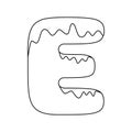 Coloring page with Letter E for kids