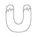 Coloring page with Letter U for kids