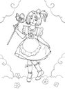 Princess of magic coloring page