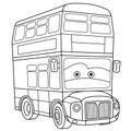 Coloring page with London double-decker bus Royalty Free Stock Photo