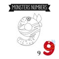 Coloring page monsters number 9