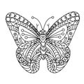 Coloring page with ornamental butterfly
