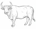 The Coloring Page outline bull is for kids.