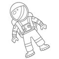 Coloring Page Outline Of a cartoon astronaut in spacesuit. Space. Coloring book for kids