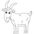 Coloring Page Outline of cartoon goat. Farm animals. Coloring book for kids Royalty Free Stock Photo