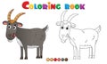 Coloring Page Outline of cartoon goat. Farm animals. Coloring book for kids Royalty Free Stock Photo