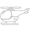 Coloring Page Outline Of cartoon helicopter. Images of transport for children. Vector. Coloring book for kids