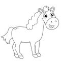 Coloring Page Outline of cartoon horse. Farm animals. Coloring book for kids