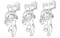 Coloring Page Outline Of A Cartoon Jumping Girl