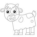 Coloring Page Outline of cartoon kid of goat. Farm animals. Coloring book for kids Royalty Free Stock Photo