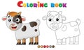Coloring Page Outline of cartoon kid of goat. Farm animals. Coloring book for kids Royalty Free Stock Photo