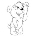Coloring Page Outline Of cartoon little bear. Coloring Book for kids