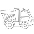 Coloring Page Outline Of cartoon lorry or dump truck. Construction vehicles. Coloring book for kids Royalty Free Stock Photo