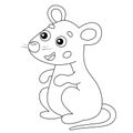 Coloring Page Outline of cartoon mouse. Animals. Coloring book for kids Royalty Free Stock Photo