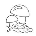 Coloring Page Outline Of cartoon mushrooms. Summer gifts of nature. Coloring book for kids.