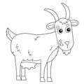 Coloring Page Outline of cartoon nanny goat. Farm animals. Coloring book for kids Royalty Free Stock Photo