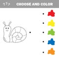 Coloring page outline of cartoon snail. Vector illustration, coloring book Royalty Free Stock Photo