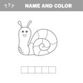 Coloring page outline of cartoon snail. Vector illustration, coloring book Royalty Free Stock Photo