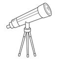 Coloring Page Outline Of a cartoon telescope. Space and astronomy. Coloring book for kids