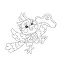 Coloring Page Outline Of joyful parrot sailor