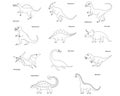 Coloring page outline Spinosaurus dinosaur. Vector illustration Royalty Free Stock Photo