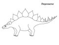 Coloring page outline Stegosaurus dinosaur. Vector illustration Royalty Free Stock Photo